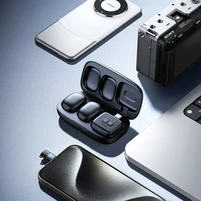 ULANZI A30 Tiny Mic Magnetic Wireless Lavalier Microphone Mini Size, Noise Cancellation, 164 ft Range, 20H Battery Life, Lapel Microphone for Video Recording, DSLR, iPhones, Android, PC